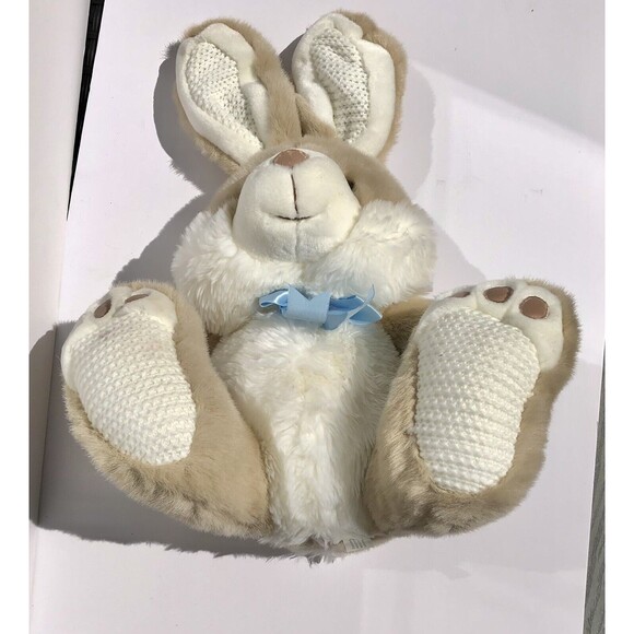 Bunny Rabbit Stuffed Animal 14/19 inch White/Brown Super soft fur - Picture 6 of 8